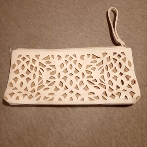 Chic White Cut-Out Wristlet Clutch